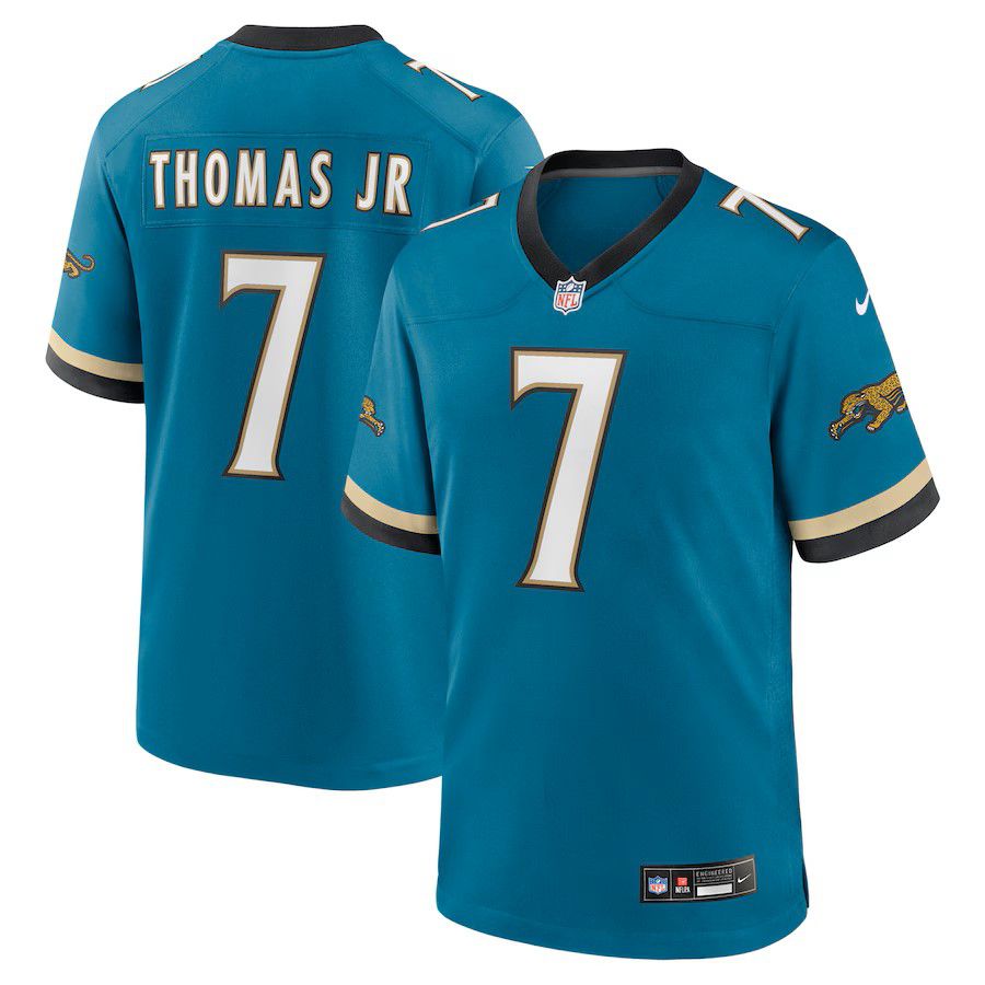 Men Jacksonville Jaguars #7 Brian Thomas Jr Green 2025 Nike Throwback Player Game NFL Jersey
